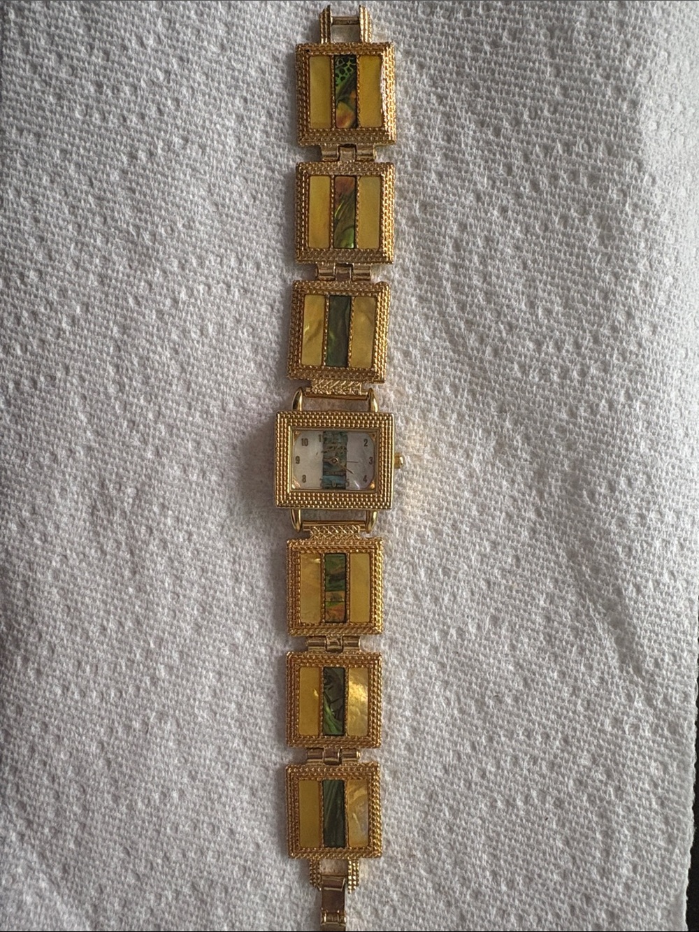 Seiko Gold Tone Textured Link Bracelet Watch